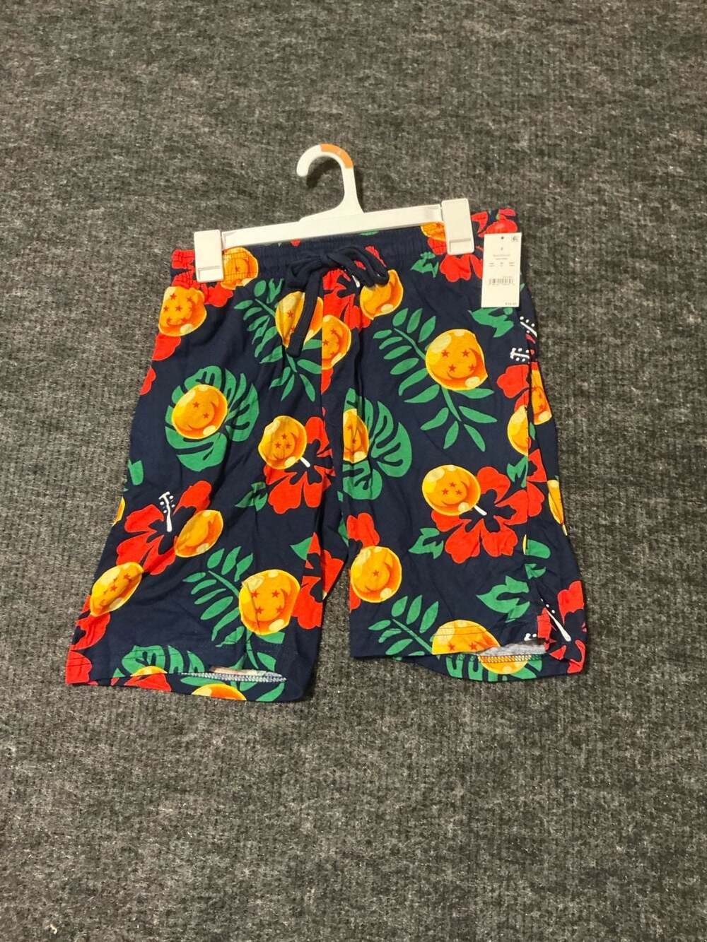 Dragon Ball Z Pajama Shorts Size Small Navy Floral Anime Lounge Sleepwear